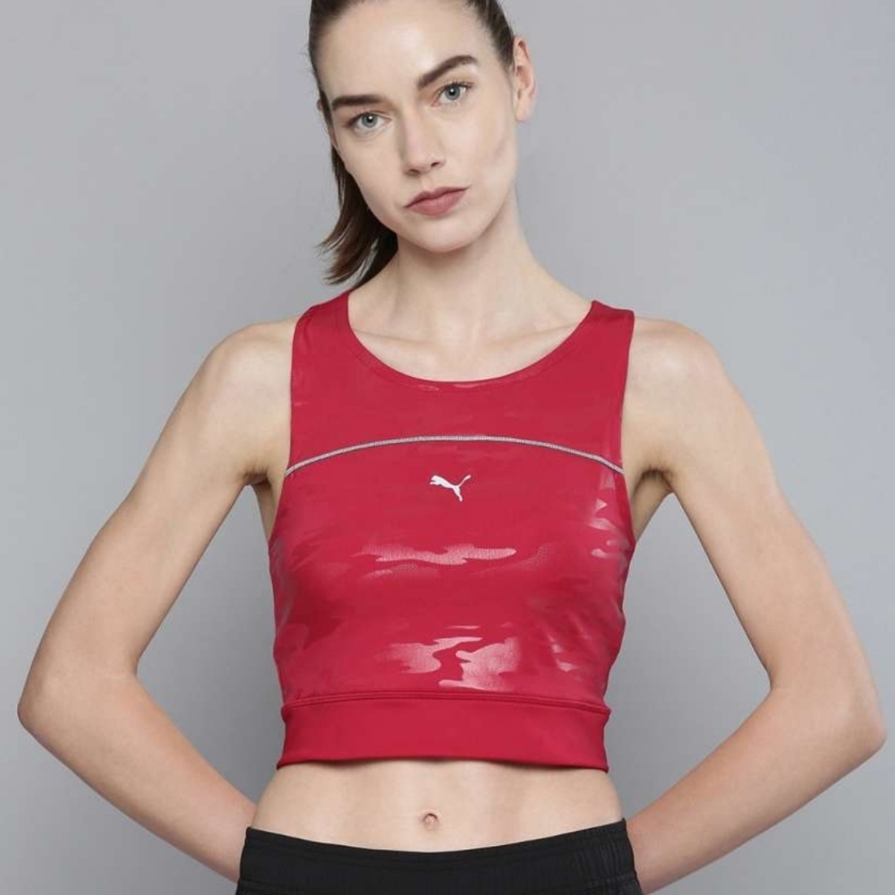 Puma  High Tank Crop Top Camo Shine Pattern, Size S, Run Hike Lounge